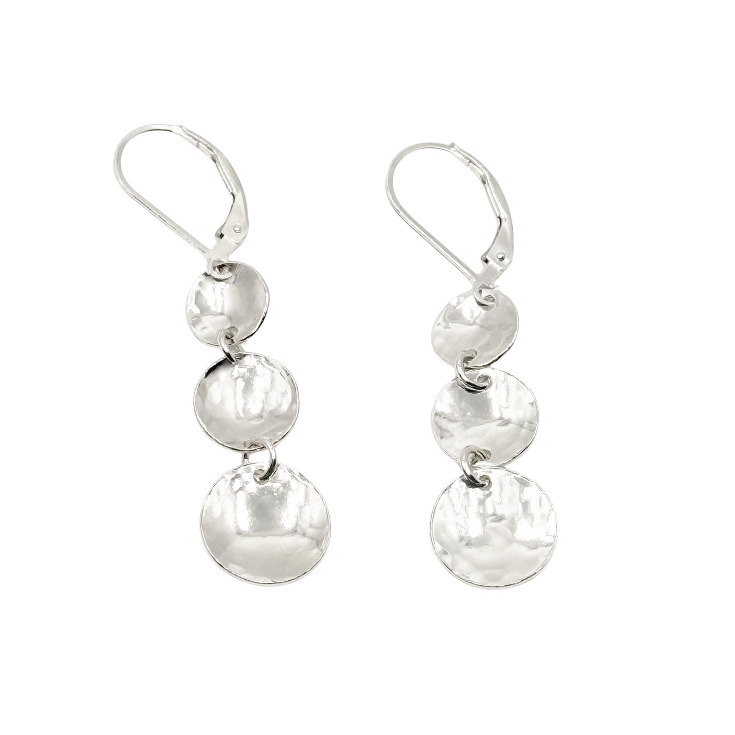Cherish Domed Circle Dangle Leverback Earrings