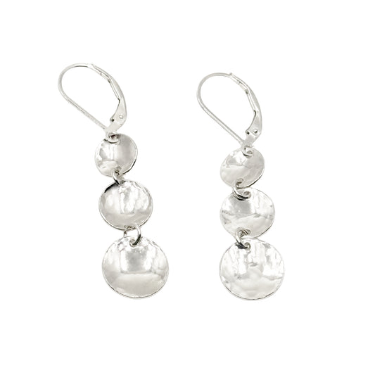 Cherish Domed Circle Dangle Leverback Earrings