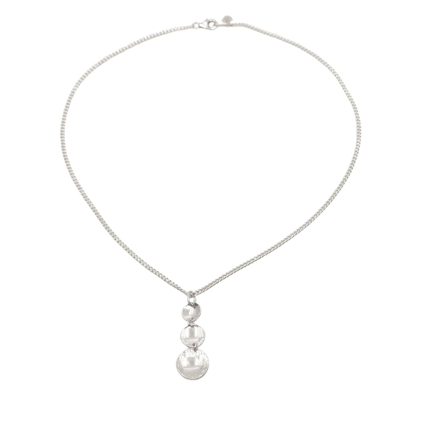 Cherish Domed & Texturised Circle Pendant Necklace (small)