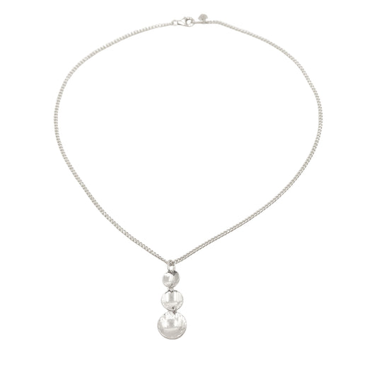 Cherish Domed & Texturised Circle Pendant Necklace