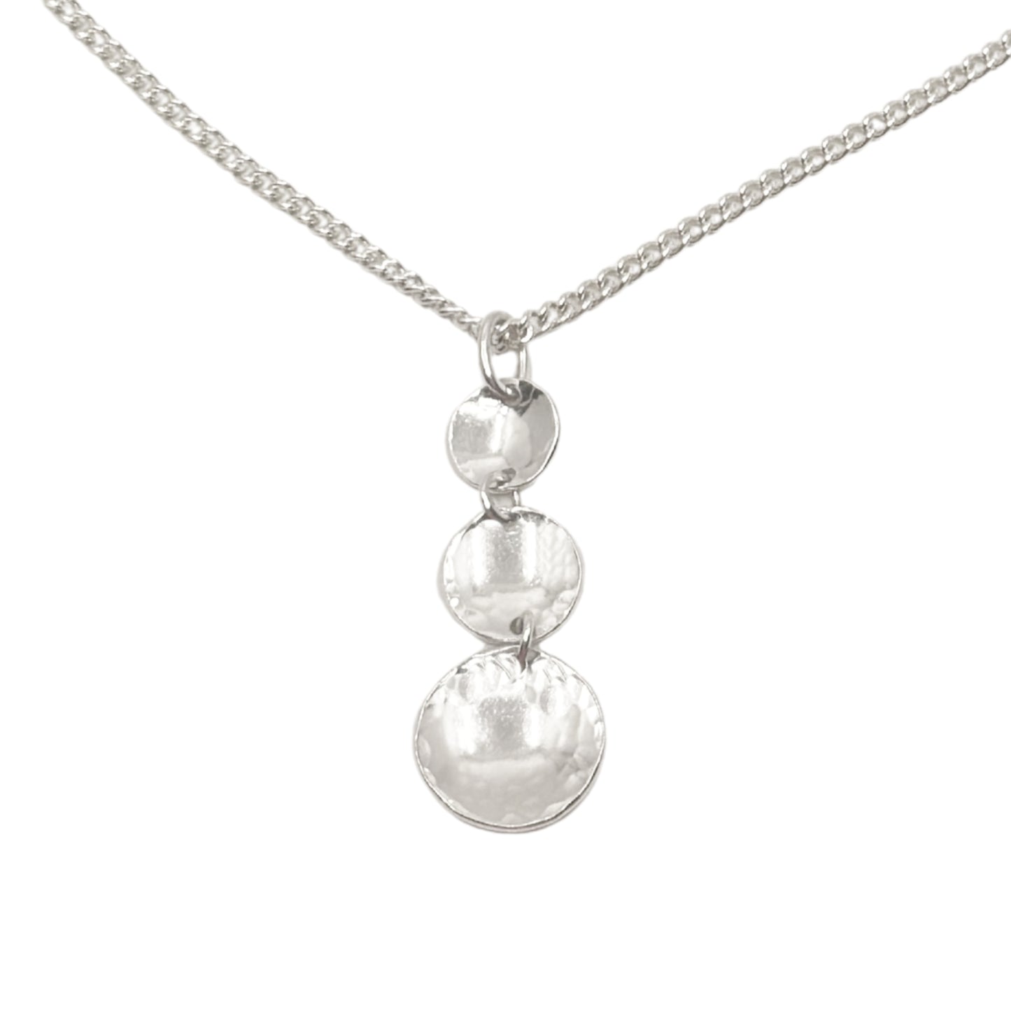 Cherish Domed & Texturised Circle Pendant Necklace (small)