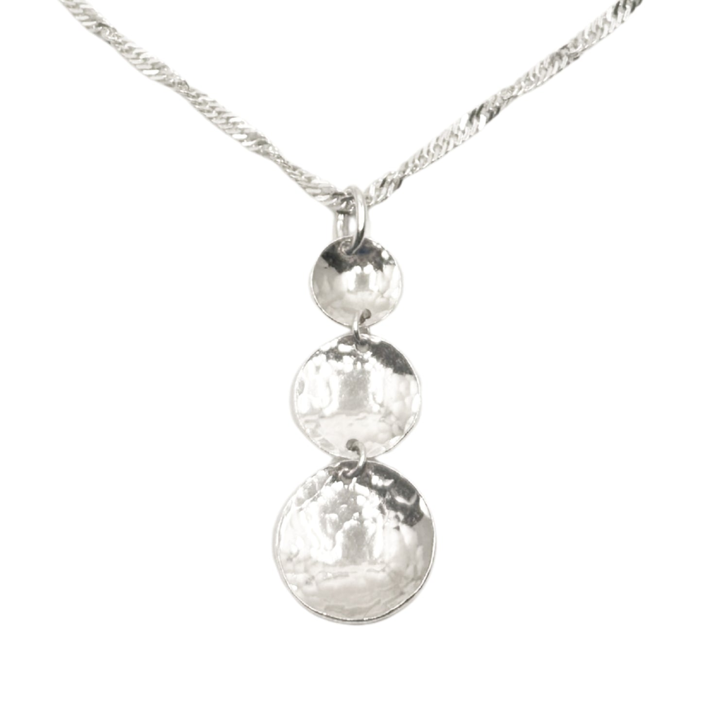 Cherish Domed & Texturised Circle Pendant Necklace (medium)