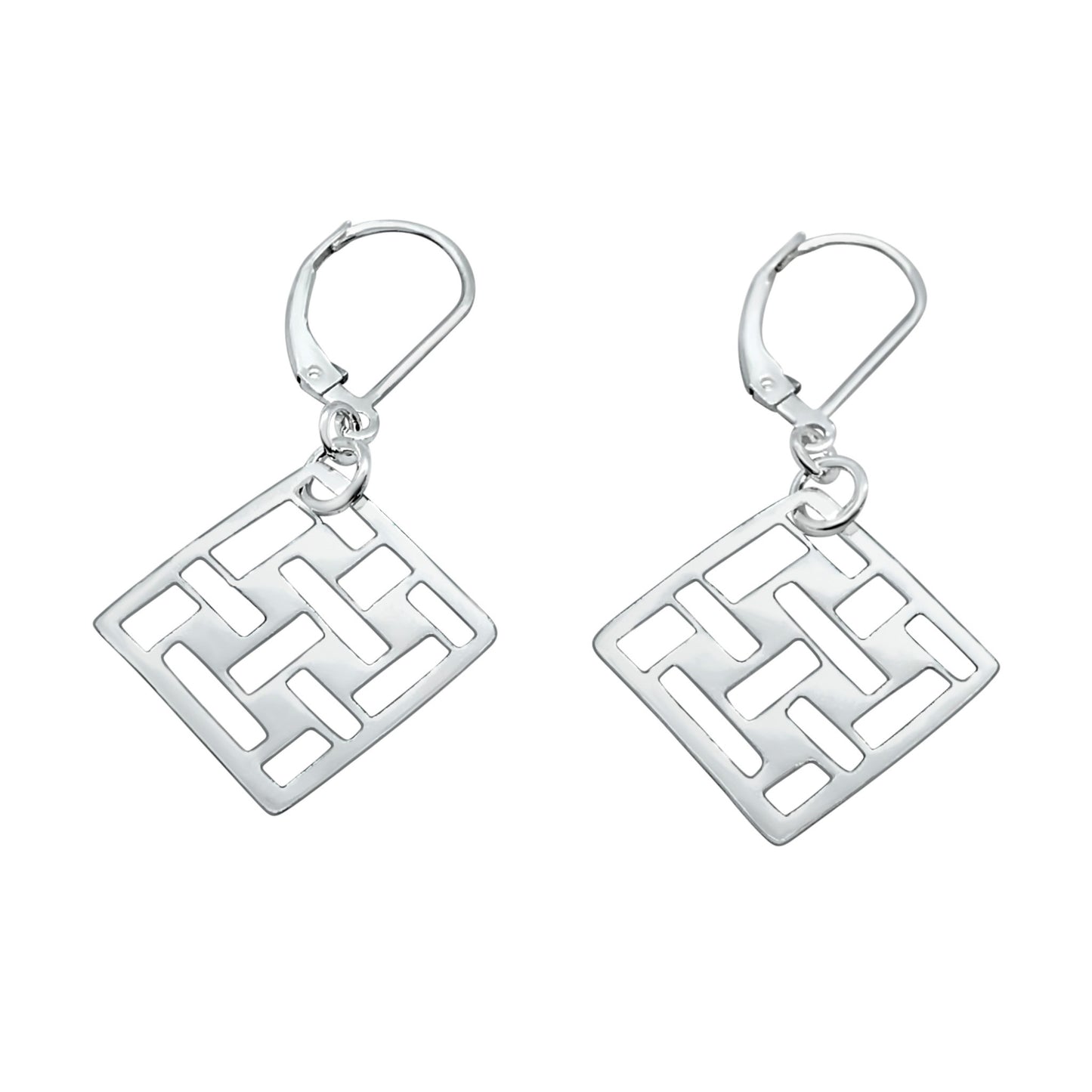 Devotion Woven Square Leverback Earrings