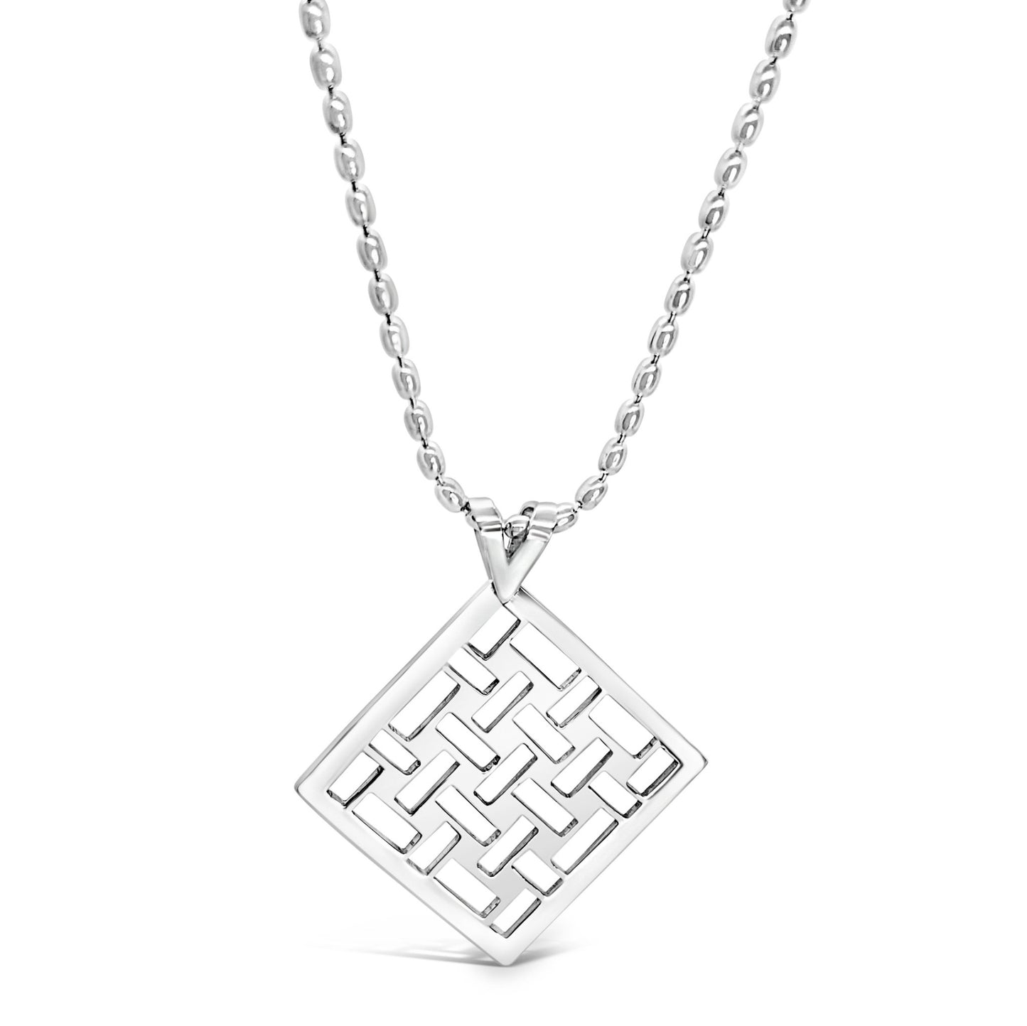 Devotion Woven Square Statement Pendant Necklace