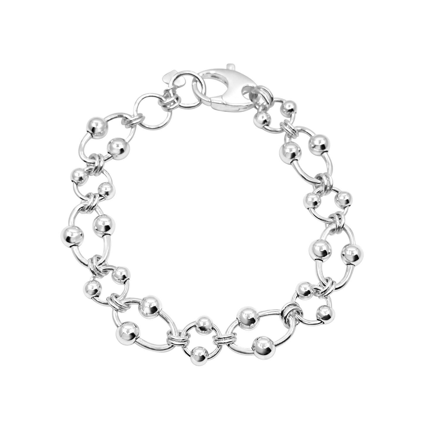 Eastern Promises Oval & Round Beaded Rings Statement Bracelet