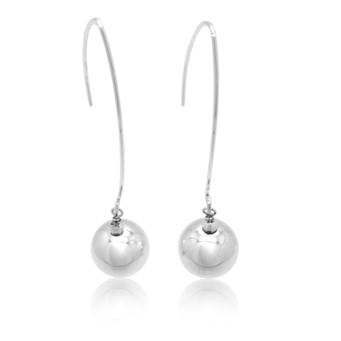 Eastern Promises Silver Ball Marquise Earrings