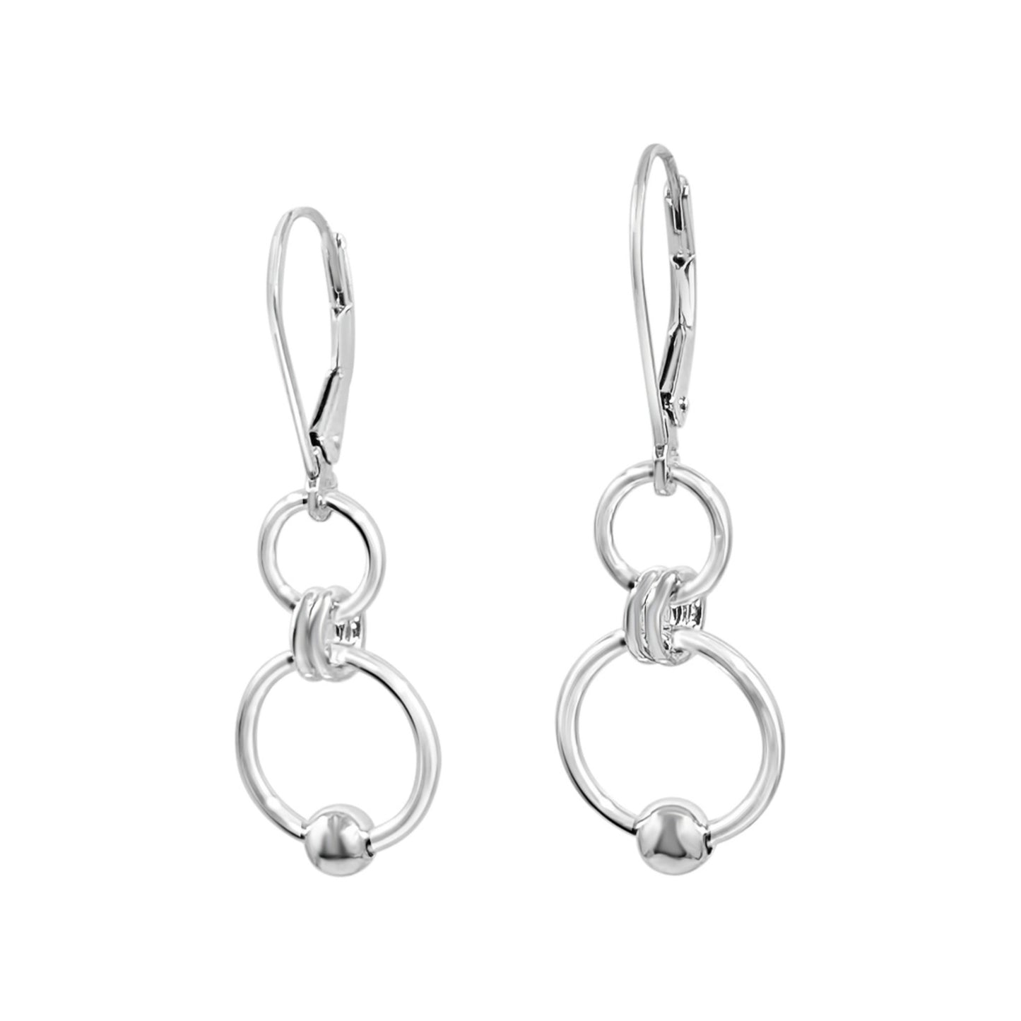 Eastern Promises Dainty Double Circle Leverback Earrings