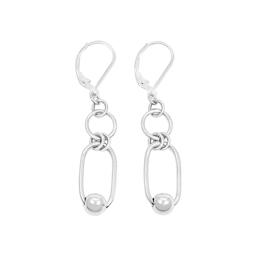 Eastern Promises Oval & Round Ball Leverback Earrings