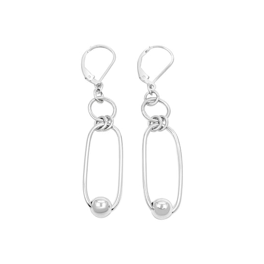 Eastern Promises Oval & Round Ball Statement Leverback Earrings
