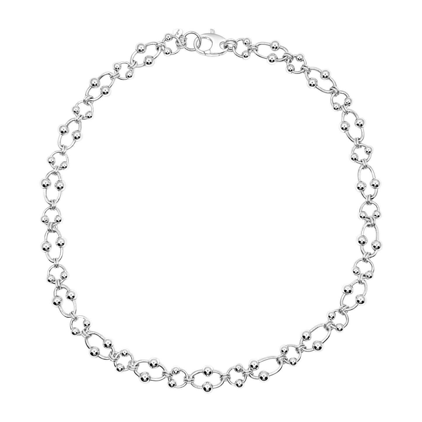 Eastern Promises Oval & Round Beaded Rings Statement Necklace