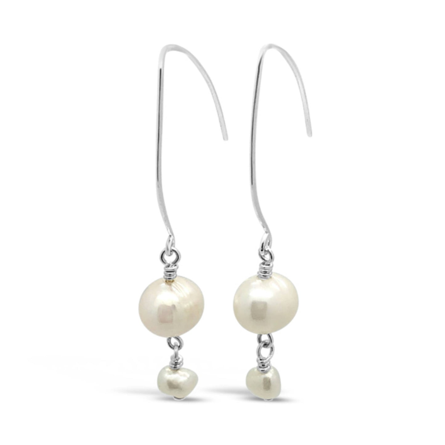 White Freshwater Pearl Marquise Earrings