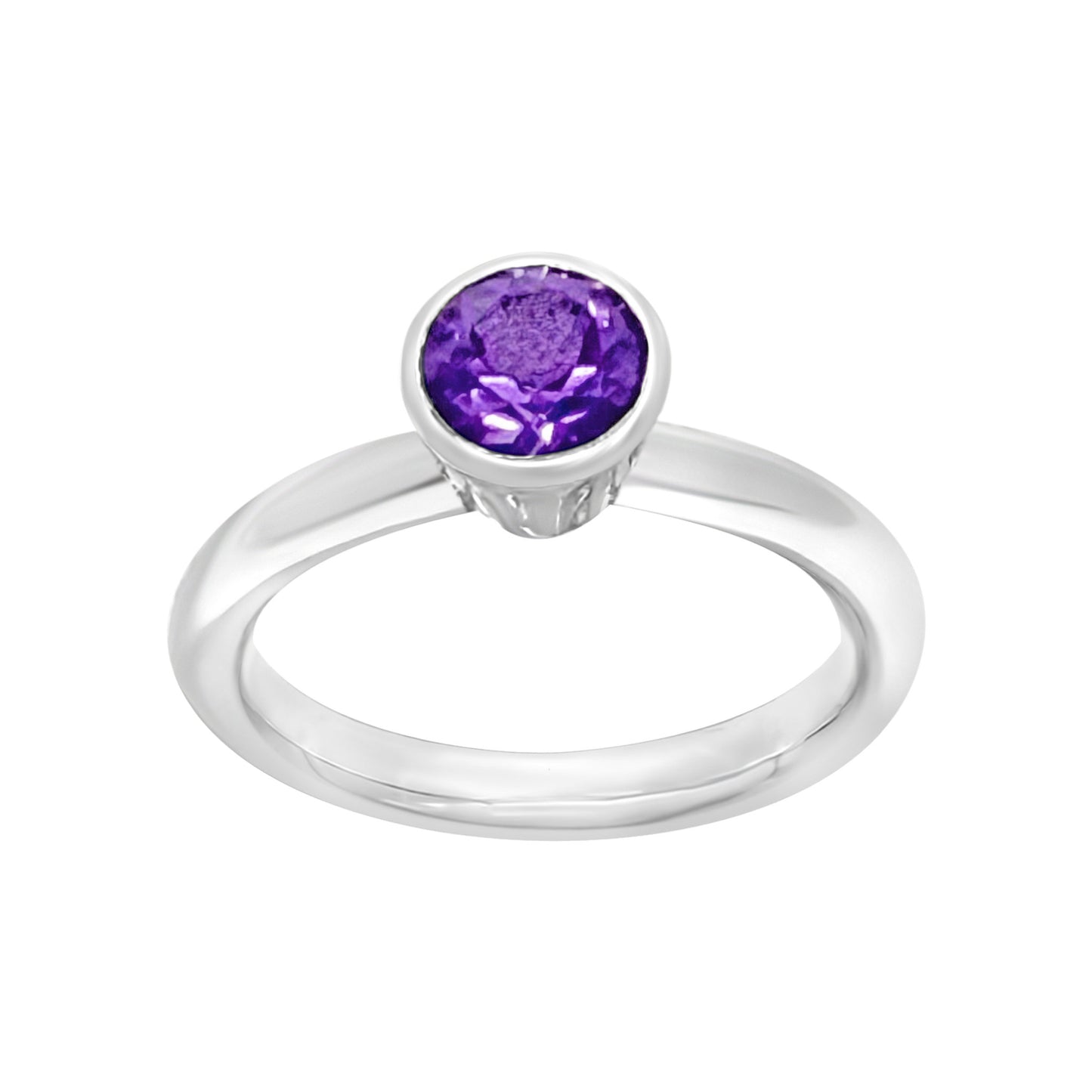 Amethyst Round Band Ring