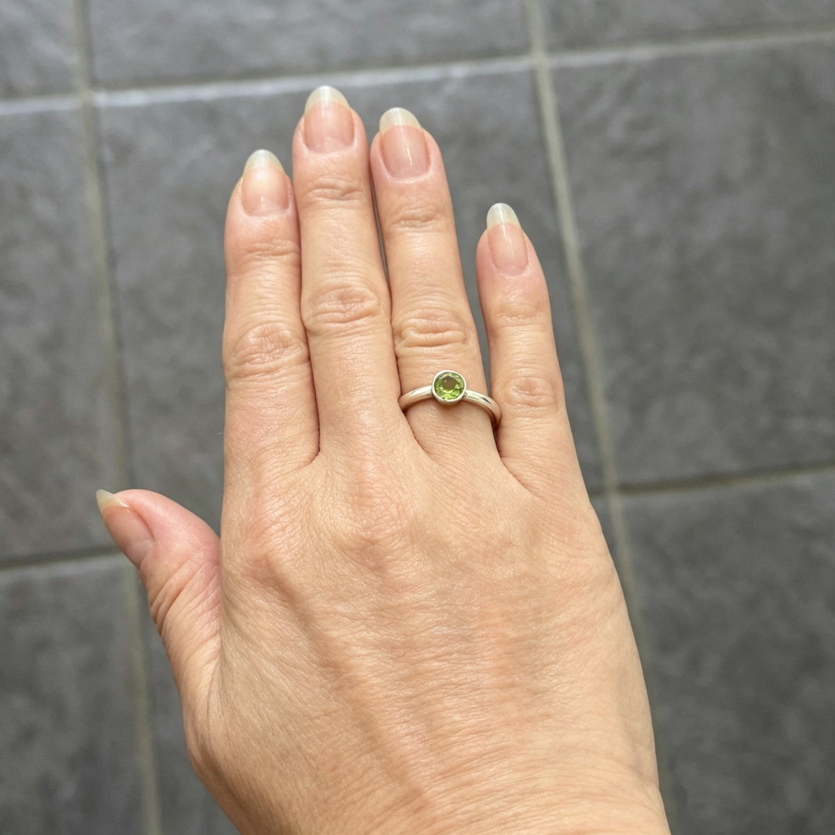 Peridot Round Band Ring