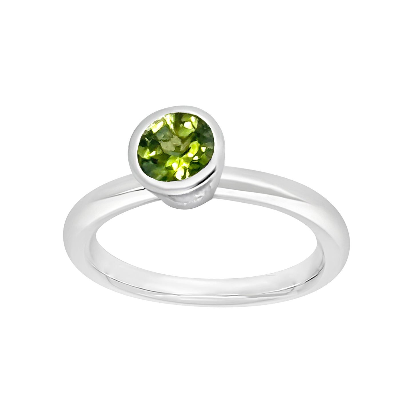 Peridot Round Band Ring