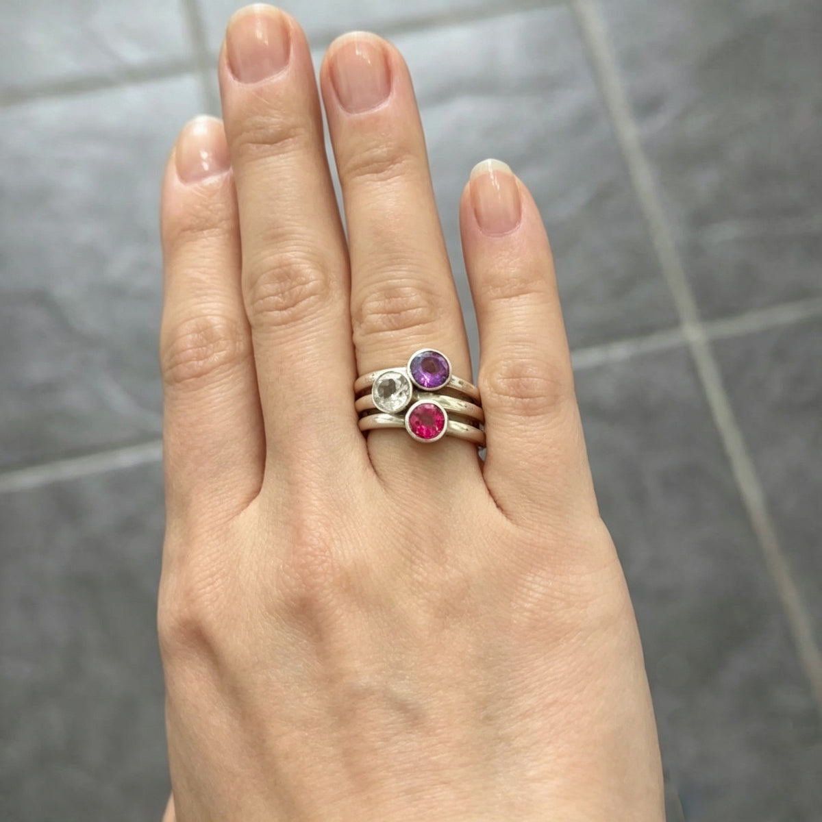 Amethyst Round Band Ring
