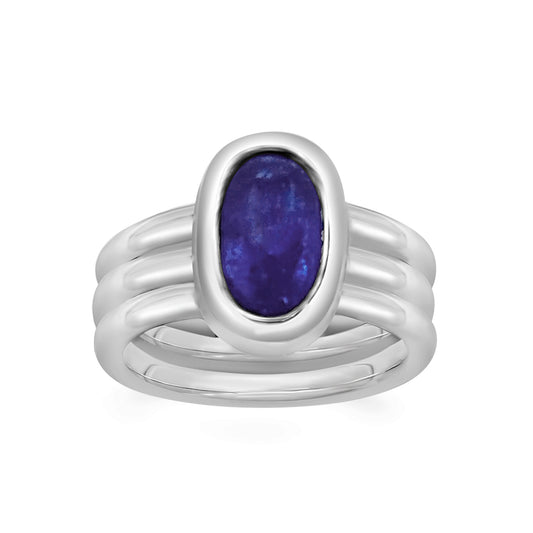 Tanzanite Triple Band Statement Ring