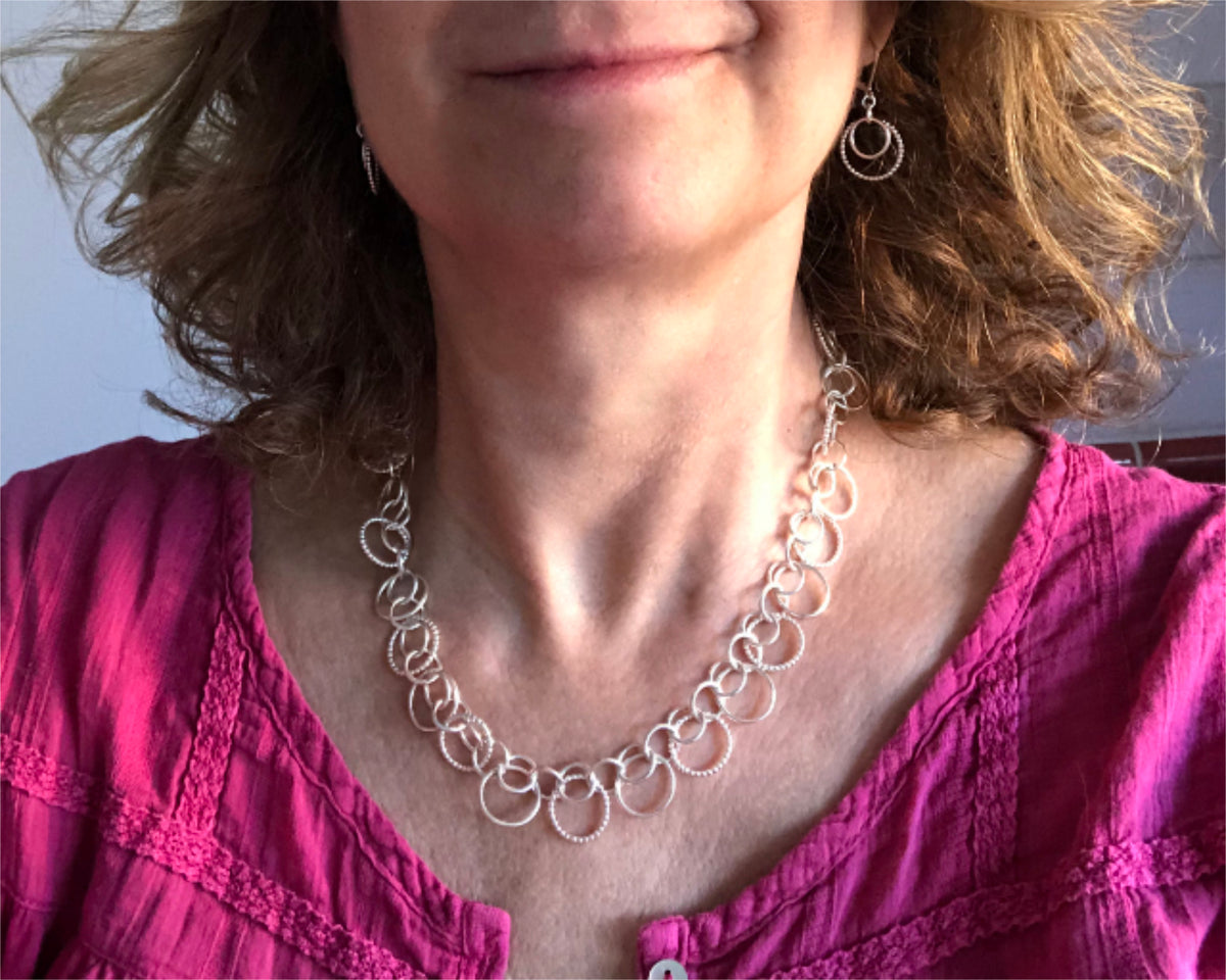 Harmony Double Circle Link Statement Necklace