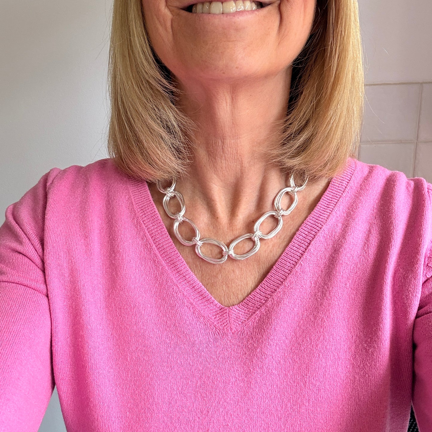 Integrity Oval Link Statement Necklace