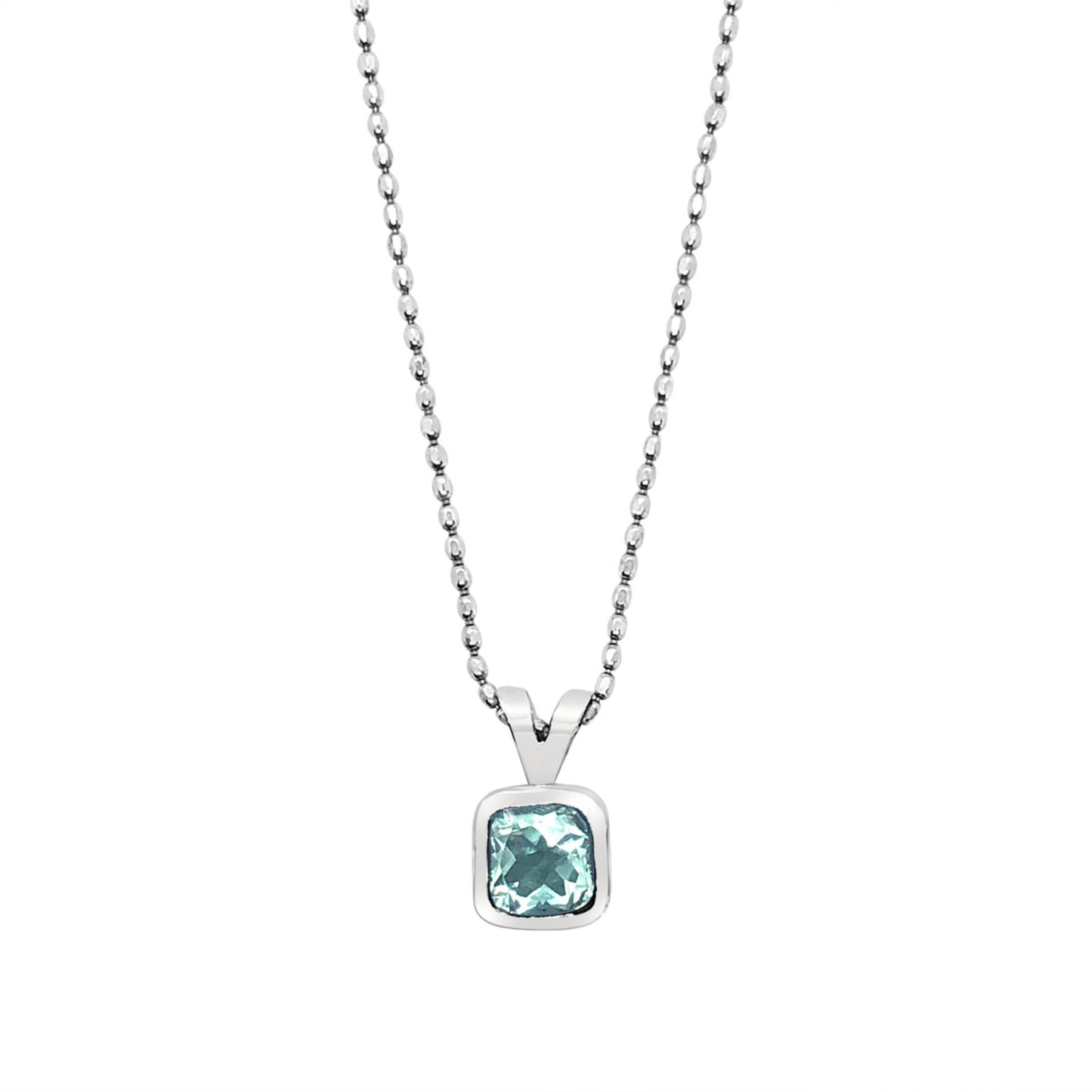 Loyalty Cushion Cut Gemstone Pendant Necklace