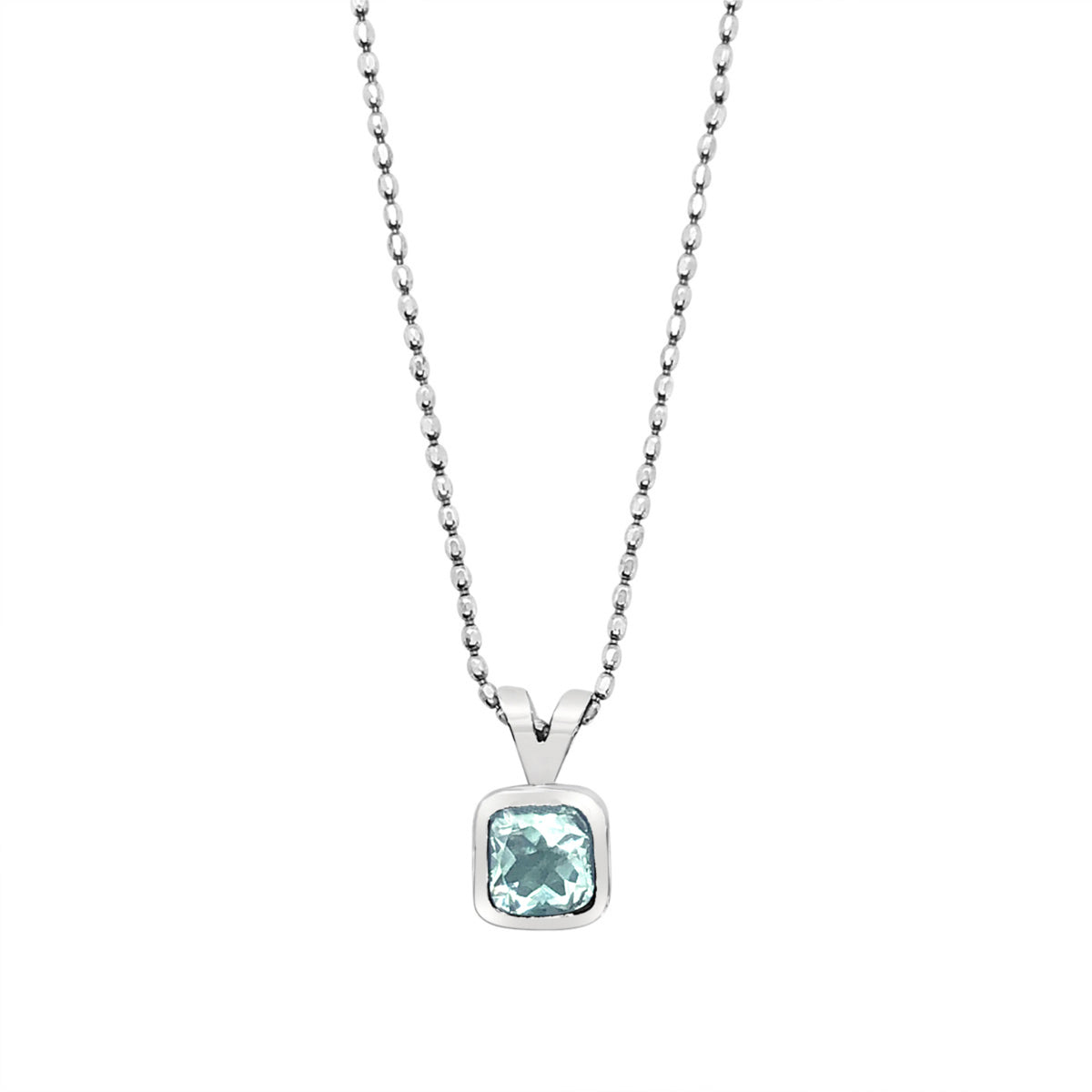 Loyalty Cushion Cut Gemstone Pendant Necklace