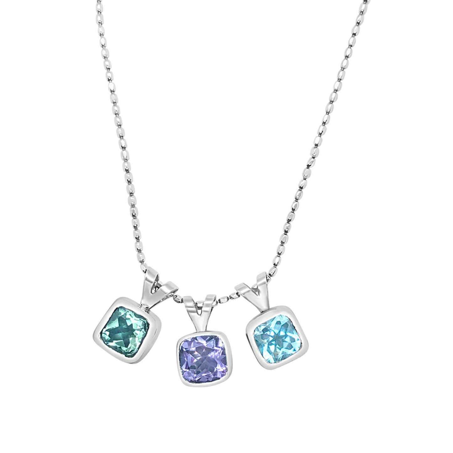 Loyalty Cushion Cut Gemstone Pendant Necklace