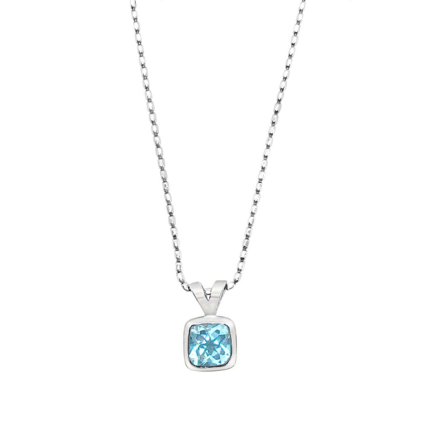 Loyalty Cushion Cut Gemstone Pendant Necklace