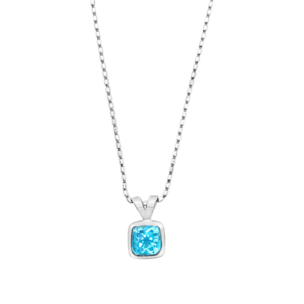 Loyalty Cushion Cut Gemstone Pendant Necklace