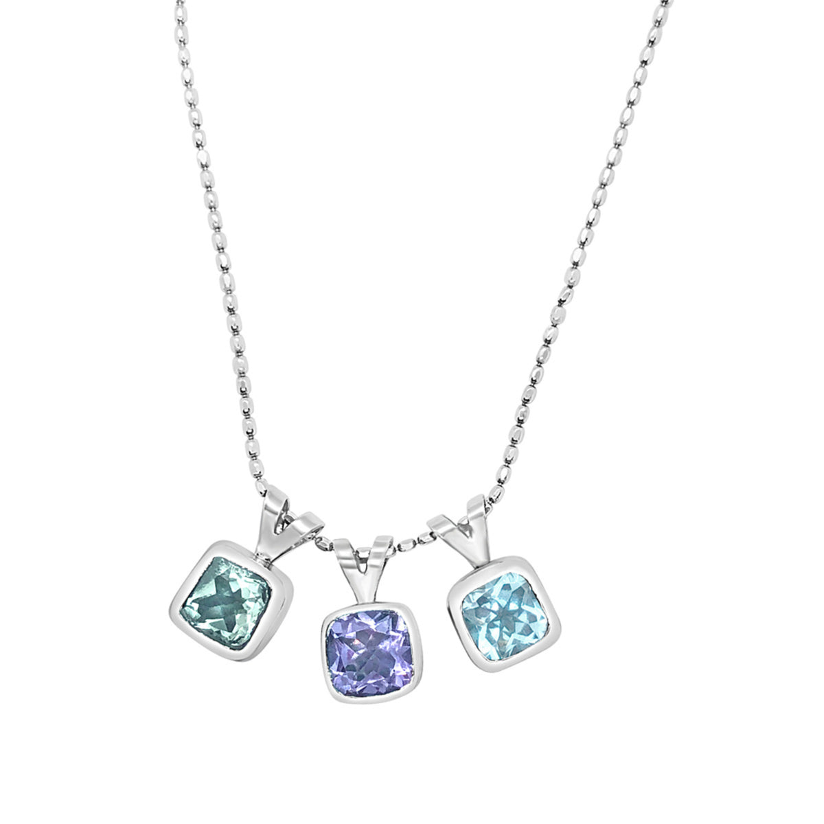 Loyalty Cushion Cut Gemstone Pendant Necklace