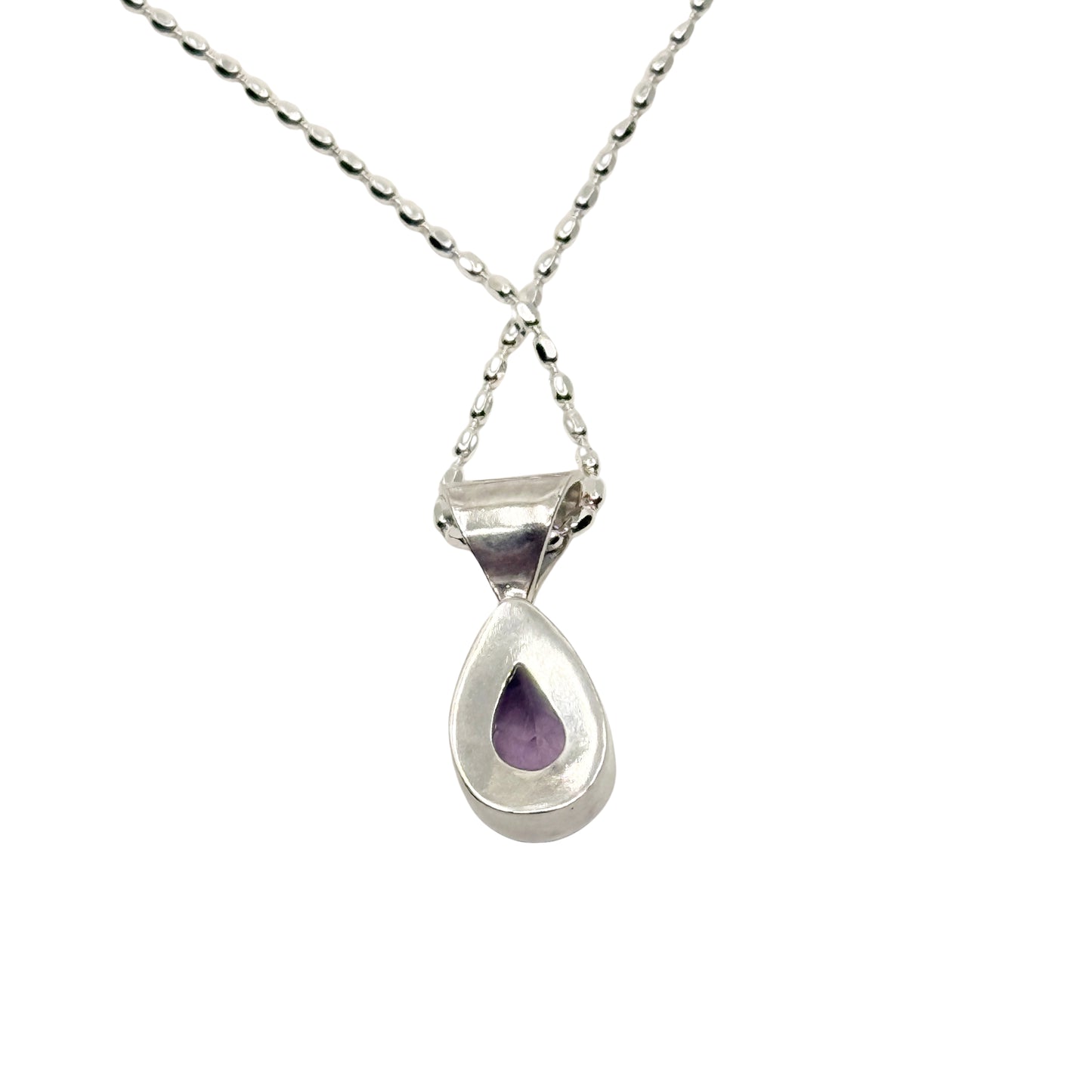 Loyalty Amethyst Pear Shaped Gemstone Pendant Necklace