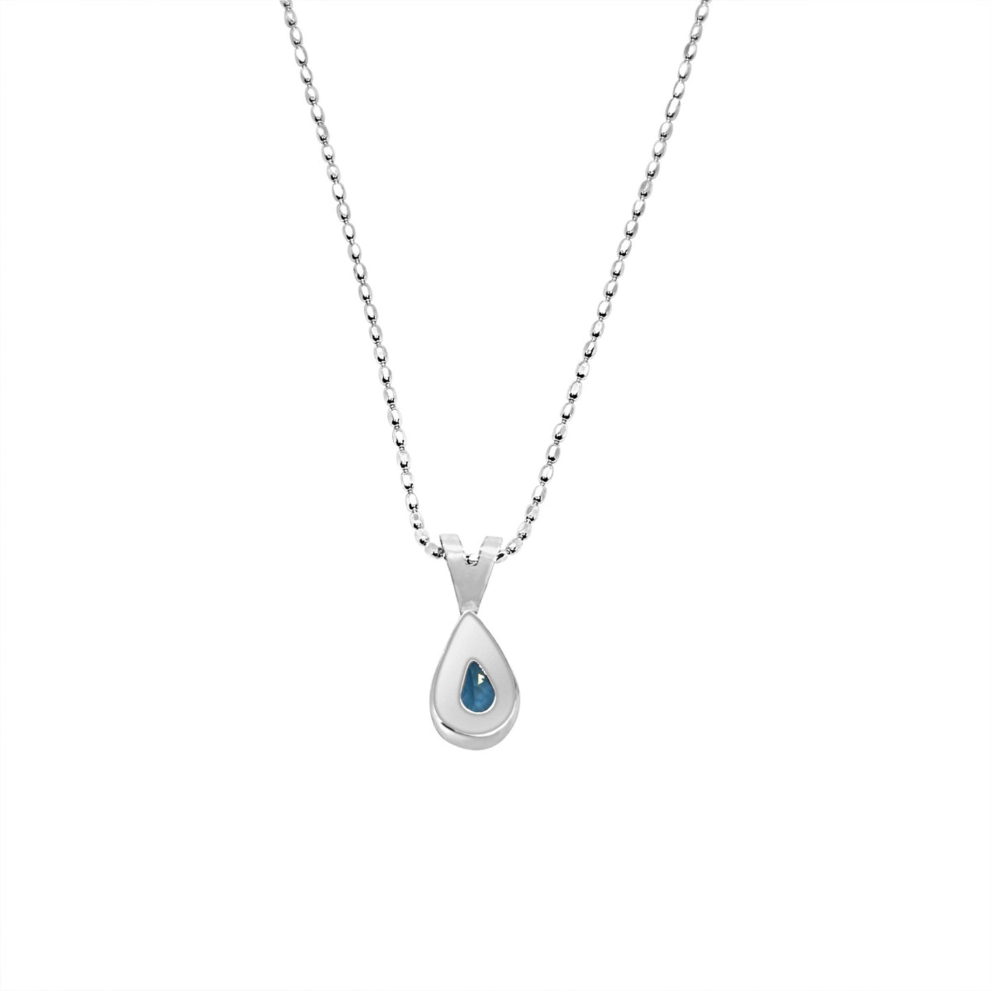Loyalty Sky Blue Topaz Pear Shaped Gemstone Pendant Necklace