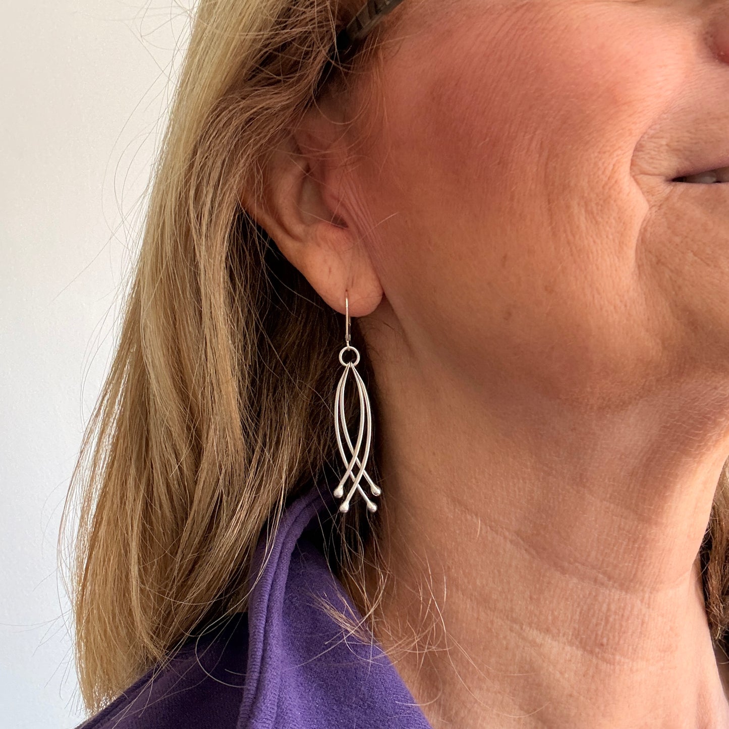 Serenity Curved Statement Leverback Earrings
