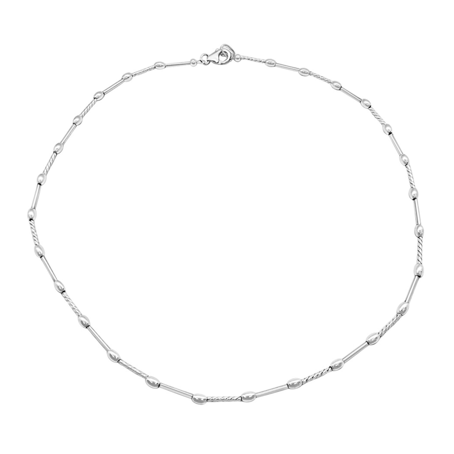 Tube & Olive Beaded Dainty Necklace