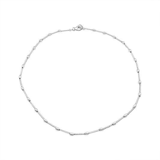 Tube & Olive Beaded Dainty Necklace