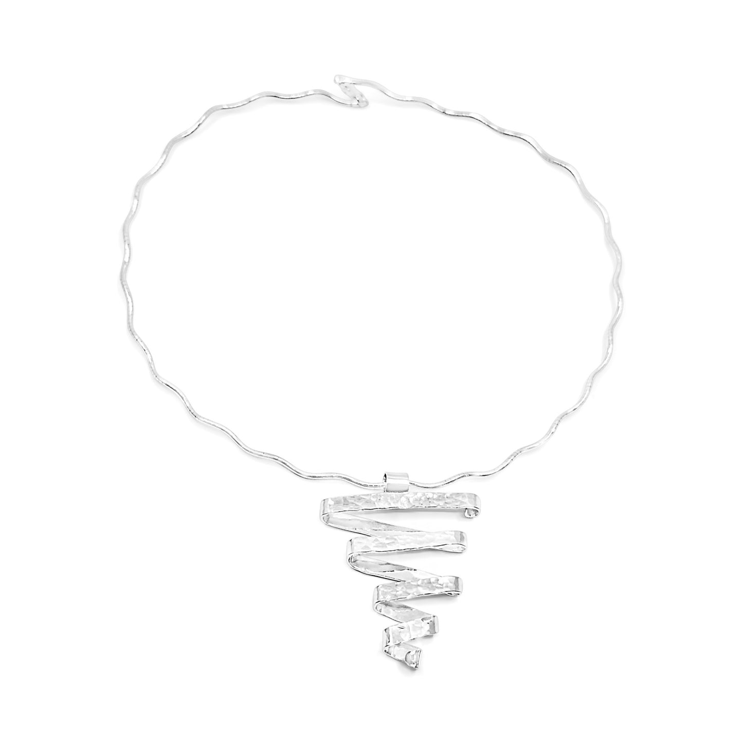 Synergy Wavy Statement Pendant Necklace