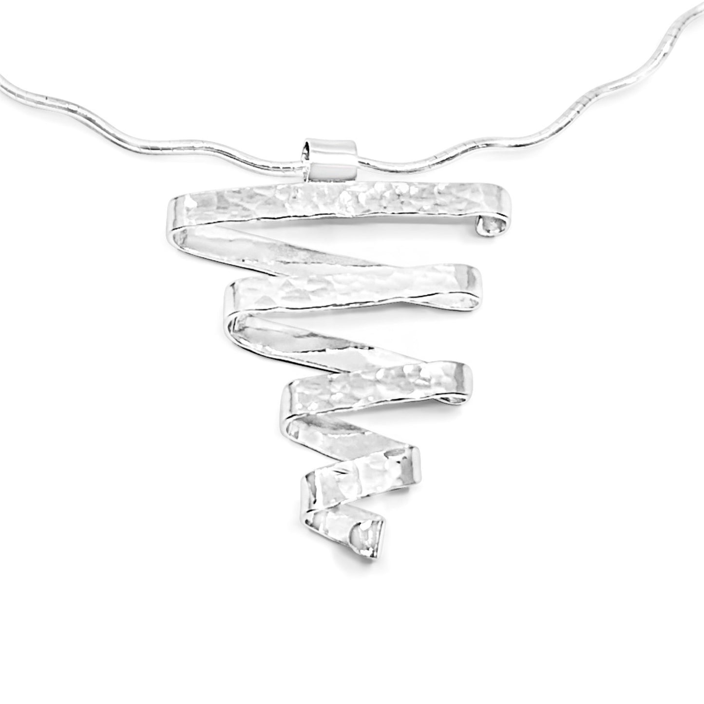 Synergy Wavy Statement Pendant Necklace