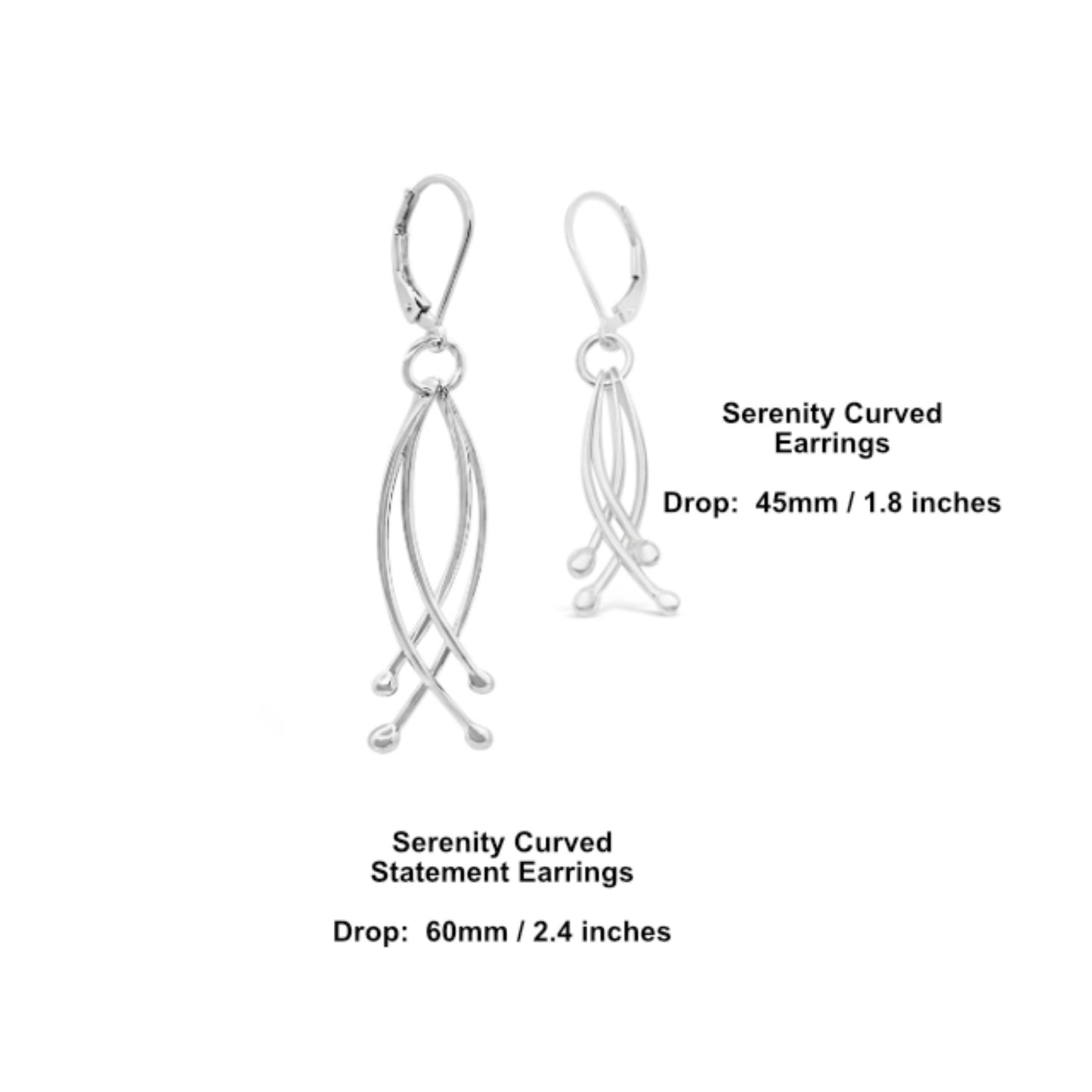 Serenity Curved Statement Leverback Earrings