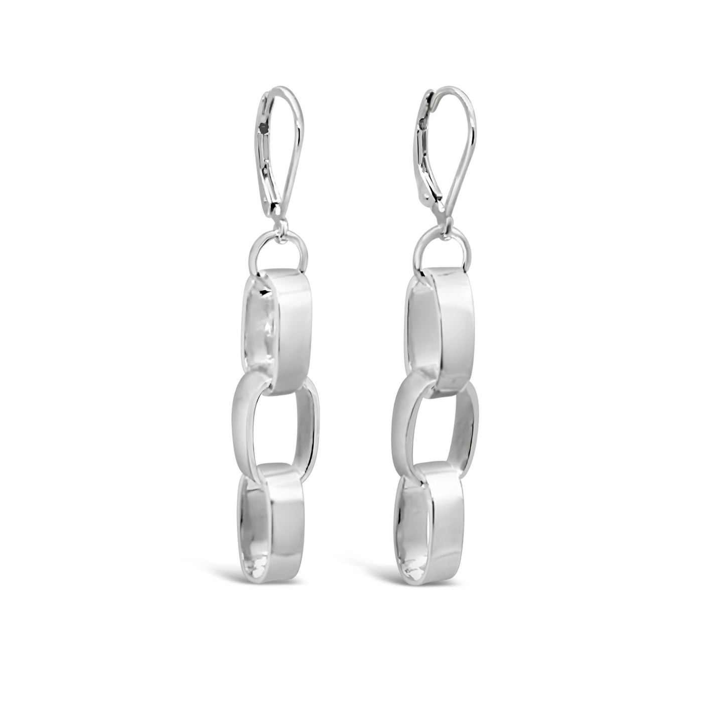 Tranquility Statement Chain Link Leverback Earrings
