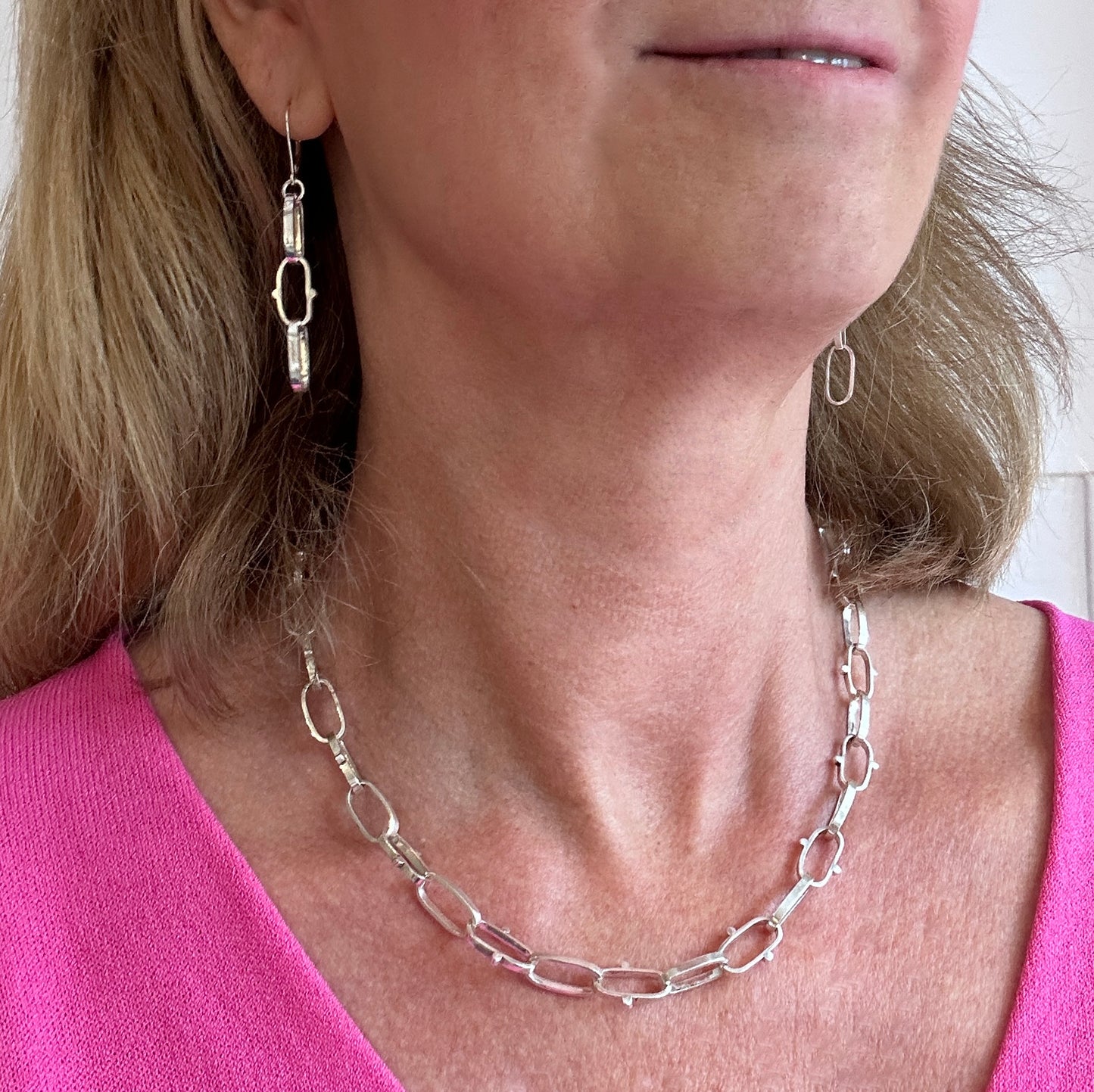Tranquility Fancy Chain Link Leverback Earrings
