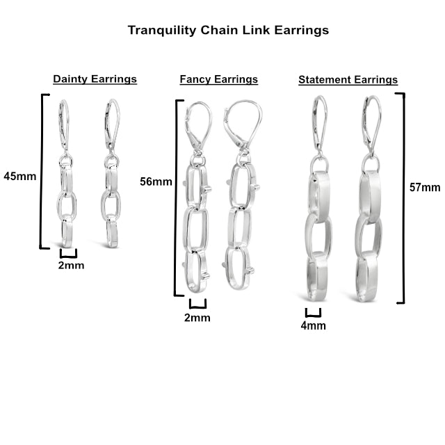 Tranquility Dainty Chain Link Leverback Earrings