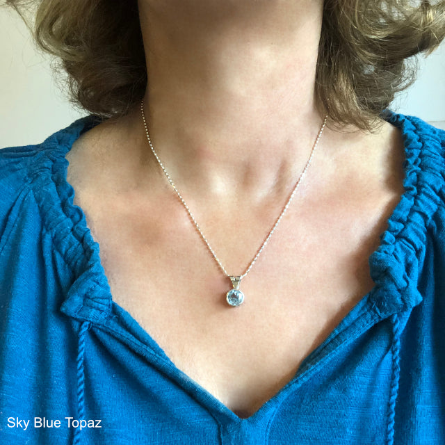 Loyalty Round Gemstone Pendant Necklace