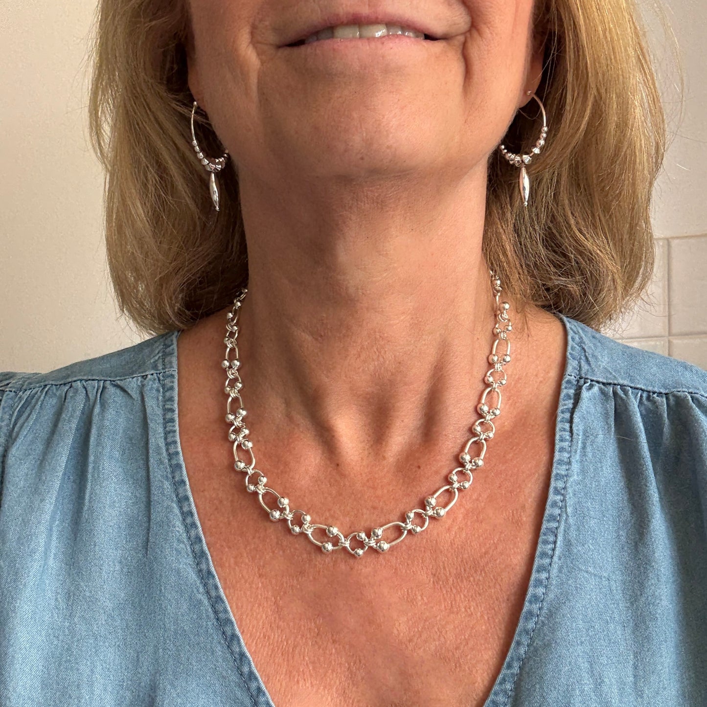 Eastern Promises Oval & Round Beaded Rings Statement Necklace