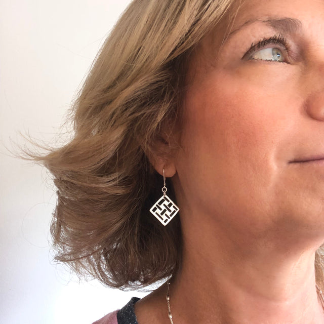 Devotion Woven Square Leverback Earrings