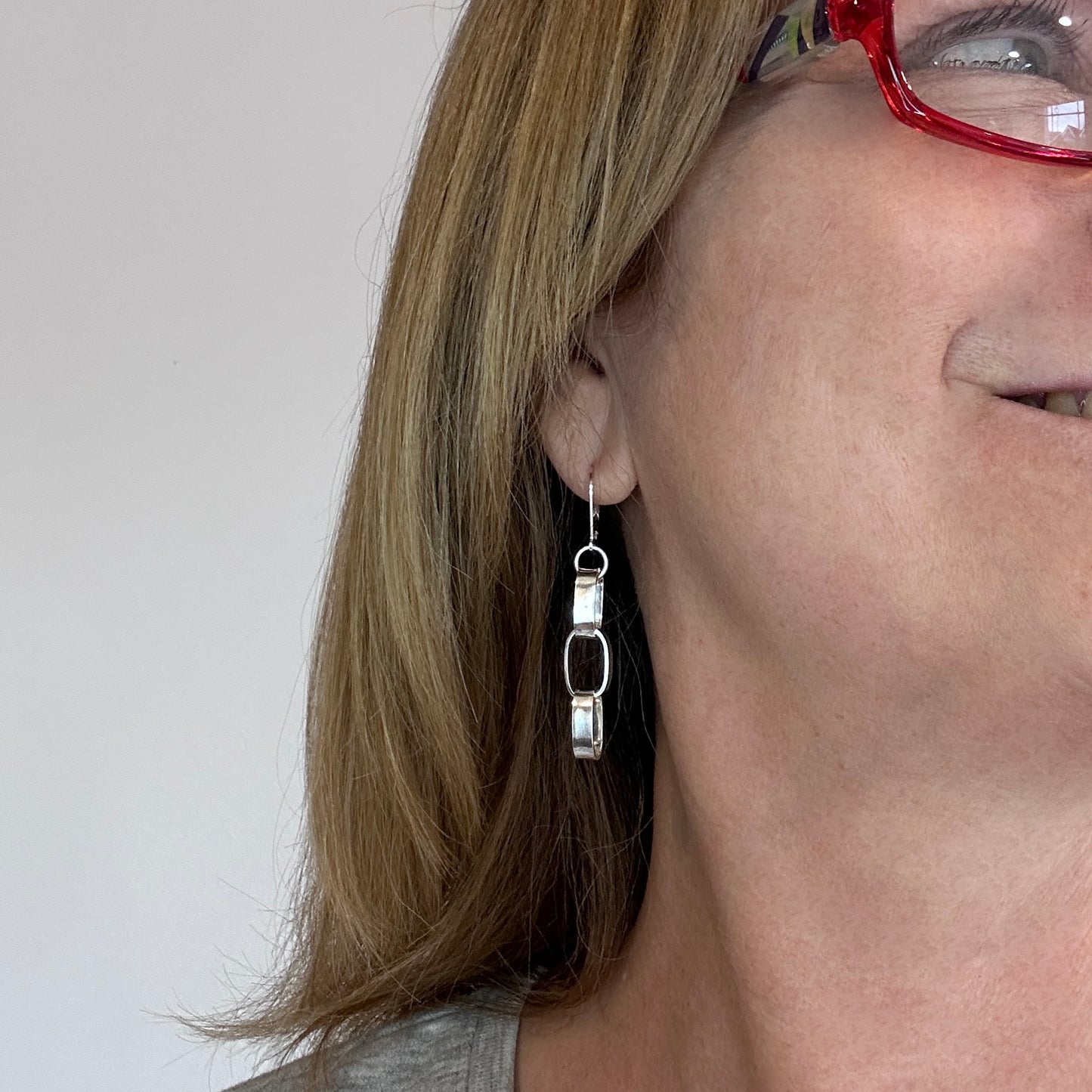Tranquility Statement Chain Link Leverback Earrings