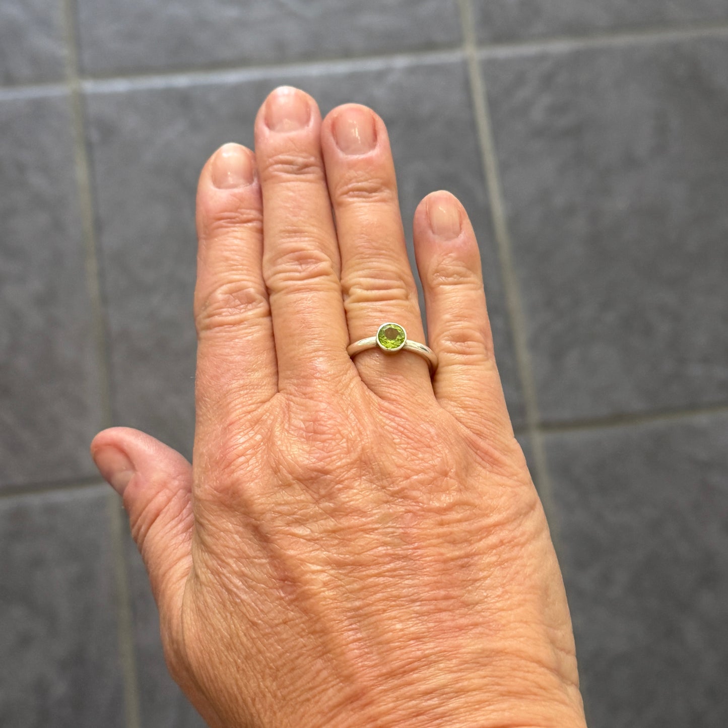 Peridot Round Band Ring