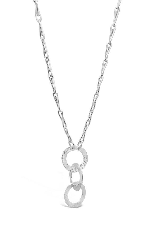 Eternal Sterling Silver Interlinked Circles with Barleycorn Link Chain
